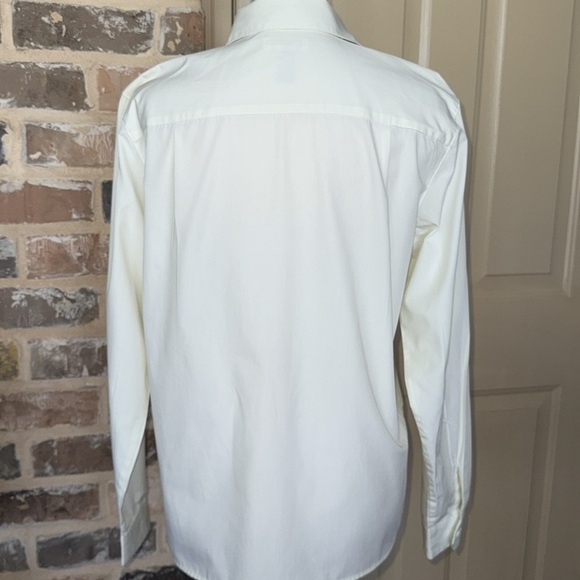 Vintage Talbots Classic Cream Ivory Pin-Tuck Button-Up Blouse Tuxedo Stripe Sz 6 - Picture 4 of 9